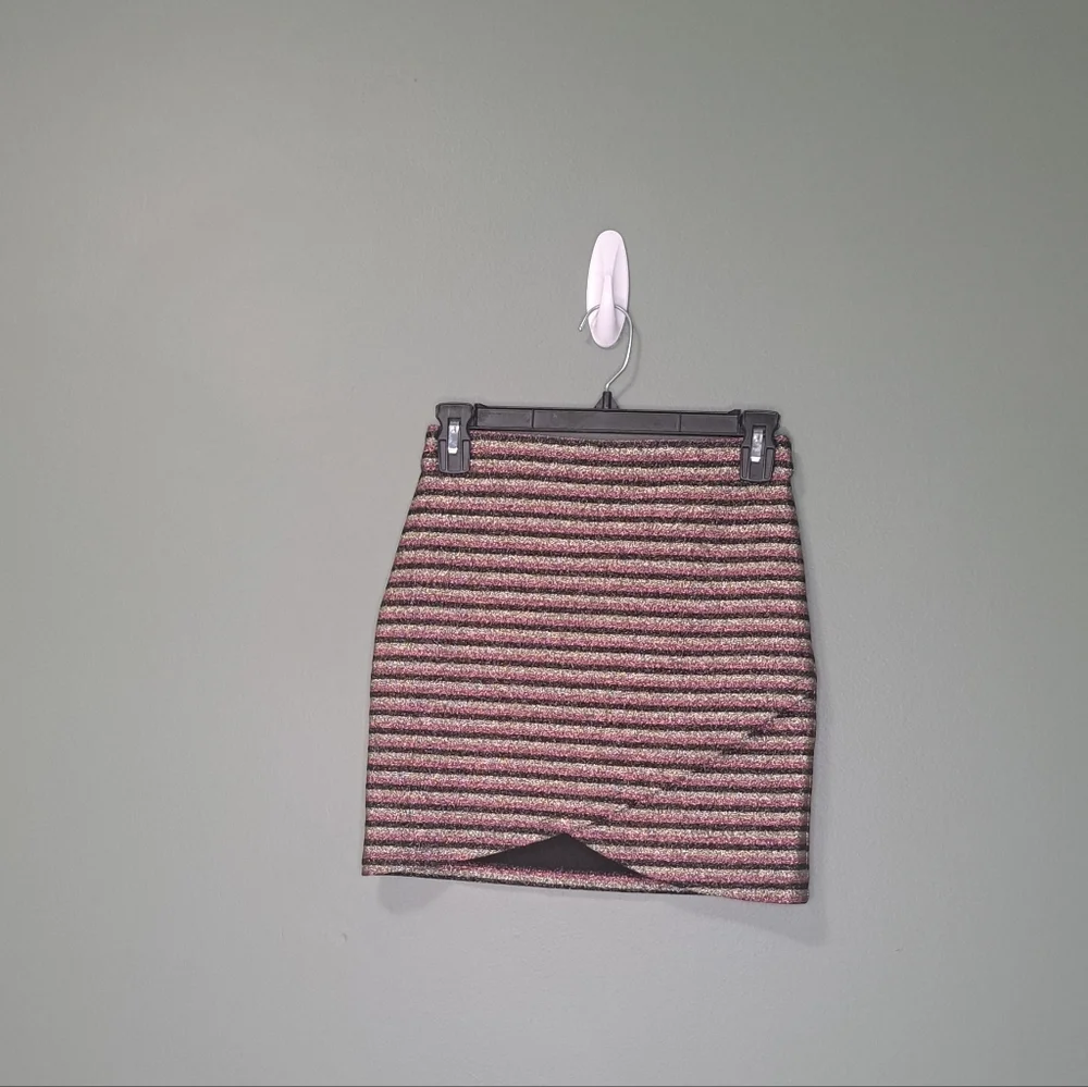 Sezane Calvi Skirt Metallic Multi Stripe XS NWT